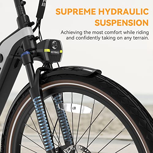 Heybike Cityrun Electric Bike, 500W City Cruiser Ebike, 48V 15Ah Removable Battery