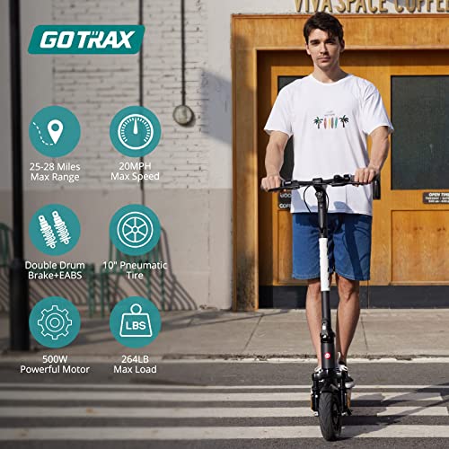 Gotrax Eclipse Electric Scooter, 10" Pneumatic Tire, Max 28 Mile and 20 Mph 500W Motor