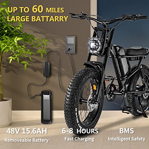 Aizepa Electric Bike for Adults,1000W Electric Motorcycle Dirt Bike,20" x4.0 Fat Tire