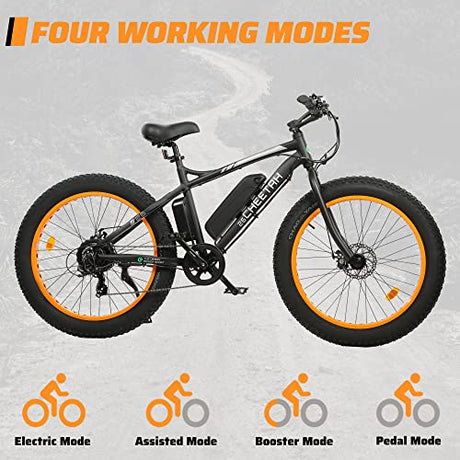 ECOTRIC Cheetah Electric Bike 26" X 4" Fat Tire Bicycle 500W 36V 12.5AH Battery
