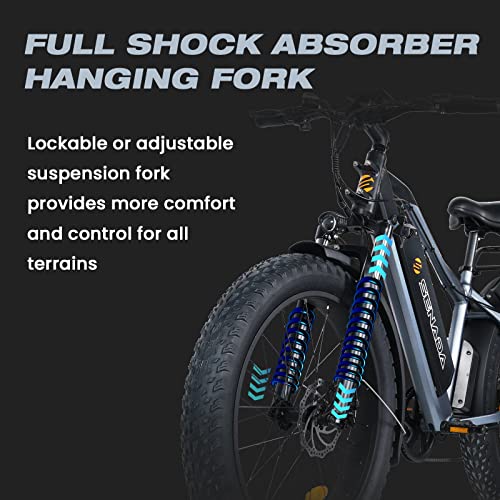 SENADA Saber Electric Bike for Adults, 48V 15Ah Battery 1000W Fat Tire Electric Bike Snow Beach Ebike