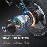 Electric Bike,20"x4" Electric Bike for Adults Fat Tire 500W 20MPH Ebike