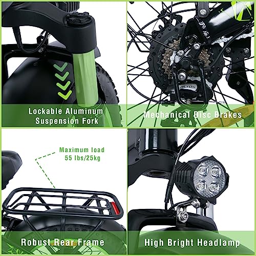 SENADA Folding Electric Bike for Adults, 28MPH 62Miles Range