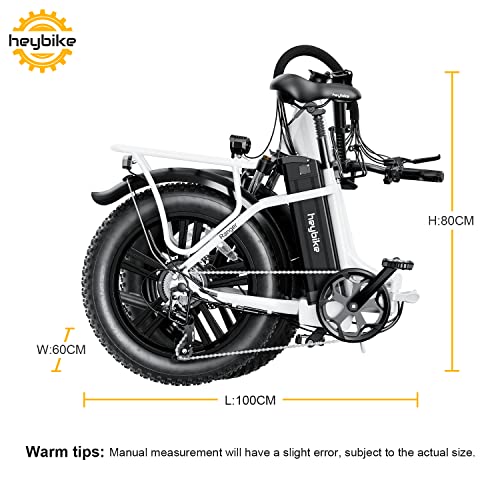 Heybike Ranger Electric Bike for Adults 500W Foldable Ebike with 48V 15Ah Removable Battery