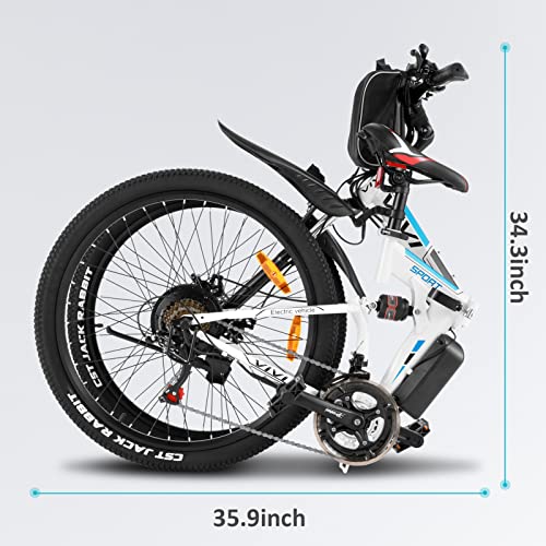 Vivi M026TGB Electric Bike 26" Electric Bike for Adults, Folding Electric Mountain Bike with 500W MotorShock Absorber