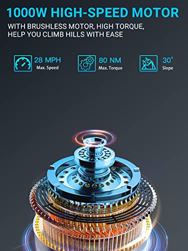 Folding Ebikes for Adults Full Suspension 1000W Motor 48V 14AH Removable Battery