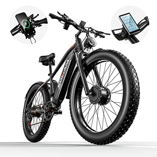 Electric Mountain Bike 26'' Dual Motor 1500W 48V 18A Ebike for Adult