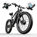 Electric Mountain Bike 26'' Dual Motor 1500W 48V 18A Ebike for Adult