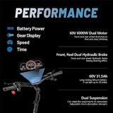 M YUME SCOOTER Y11PRO Electric Scooter 31.5AH Battery 60V 6000W Dual Motors up to 50 MPH