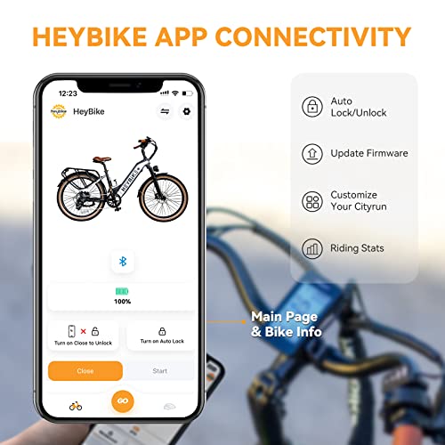 Heybike Cityrun Electric Bike, 500W City Cruiser Ebike, 48V 15Ah Removable Battery