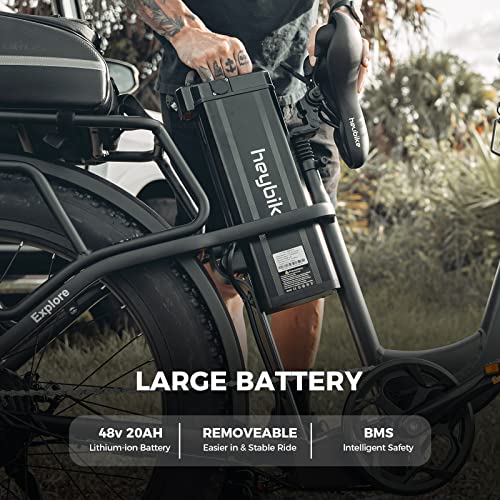Heybike Explore Electric Bike for Adults 48V 20AH Removable Massive Battery