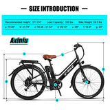 Axiniu Electric City Bike for Adults | 26'' Electric Commuter E-Bike
