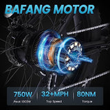 VELOWAVE Electric Bike Adults 750W BAFANG Motor 48V 15Ah LG Cells Battery