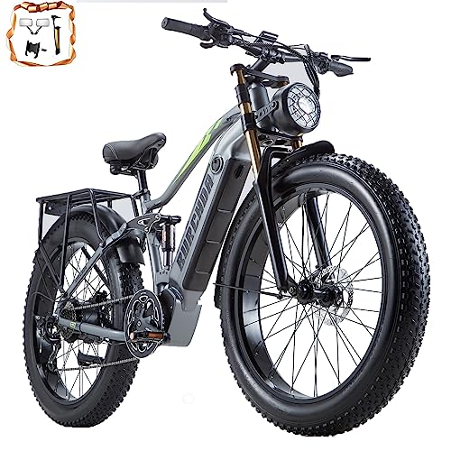 DAMSON Electric Bike 1000W 48V 20AH/17.5AH Removable Battery Mountain Electric Bicycle