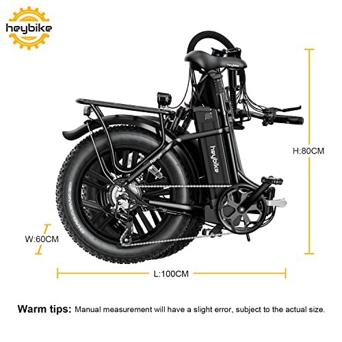 Heybike Ranger Electric Bike for Adults 500W Foldable Ebike with 48V 15Ah Removable Battery