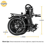 Heybike Ranger Electric Bike for Adults 500W Foldable Ebike with 48V 15Ah Removable Battery