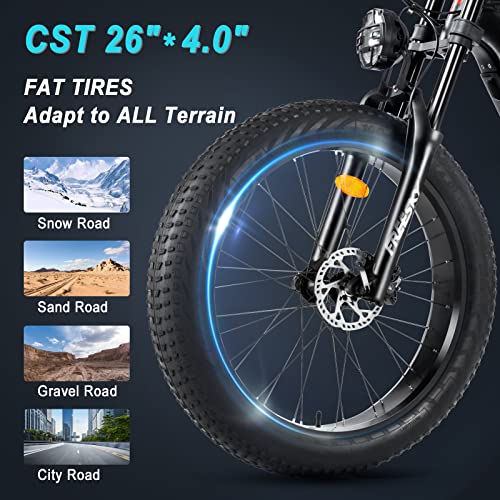 FREESKY Electric Bike for Adults 1000W BAFANG Motor 48V 20Ah Samsung Cells Battery 26" Fat Tire