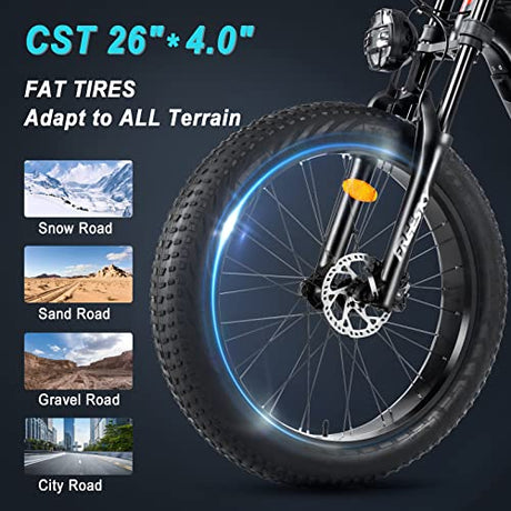 FREESKY Electric Bike for Adults 1000W BAFANG Motor 48V 20Ah Samsung Cells Battery 26" Fat Tire