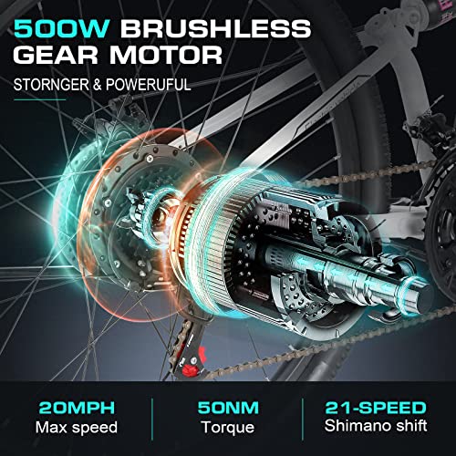 Vivi Electric Bike for Adults 26" Ebike, 500W Folding Electric Bike, 20MPH