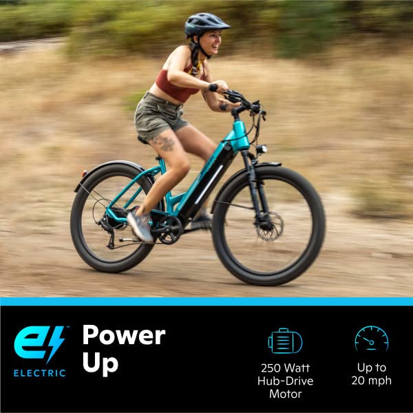 Schwinn Coston CE Adult Electric Hybrid Bike, Small/Medium Step-Thru Frame