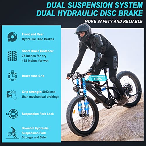 FREESKY Electric Bike for Adults 1000W BAFANG Motor 48V 20Ah Samsung Cells Battery 26" Fat Tire