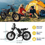 Aizepa Electric Bike for Adults,1000W Electric Motorcycle Dirt Bike,20" x4.0 Fat Tire