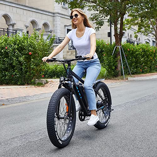 Vivi F26F Electric Bike, 500W 26" x 4.0 Fat Tire Electric Bike for Adults with 48V