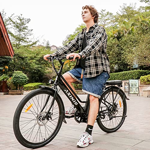 Axiniu Electric City Bike for Adults | 26'' Electric Commuter E-Bike
