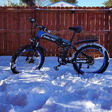 SENADA Folding Fat Tire Electric Bike for Adults, 1000W Electric Bicycle 30MPH 48V 14Ah Battery Travel Portable Folding Ebike