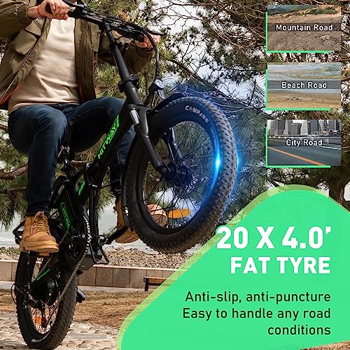 HITWAY Electric Bike for Adults, 20" x 4.0 Fat Tire with 750W Motor
