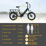 Totem Hauler Electric Bike for Adults, 20"*3.0 Fat Tire Ebike 48V 15Ah