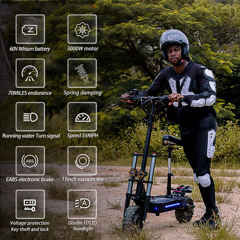 REDDYDY Electric Scooter, Max Speed 55MPH,Total Power 6000W