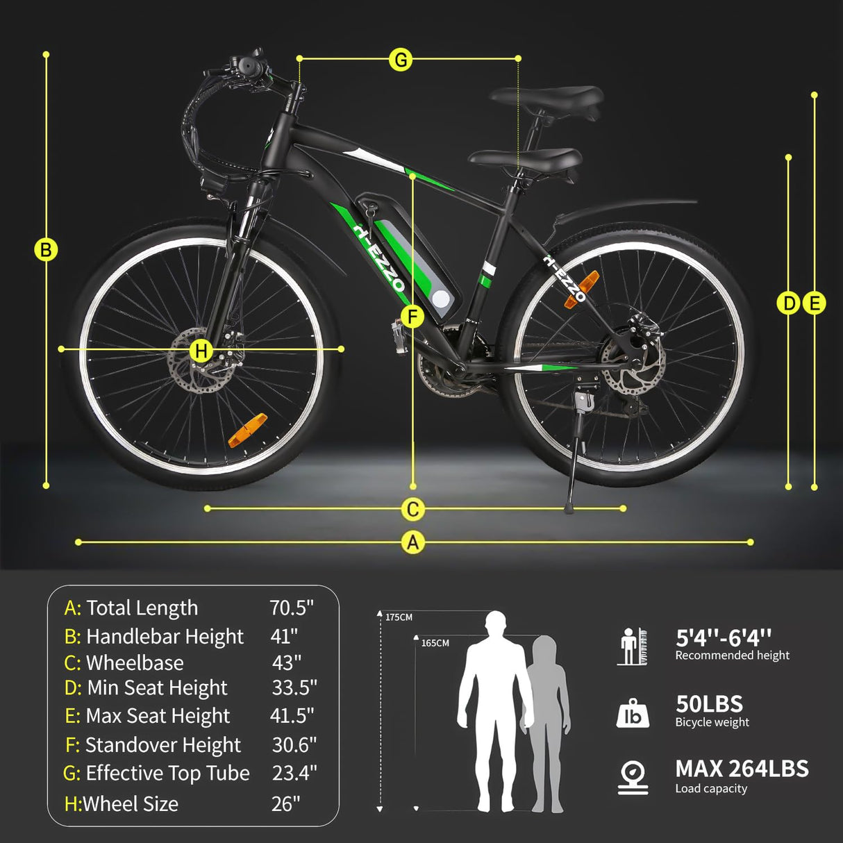 FEOFFY Electric Bike for Adults 350W Electric Bikes 26" Electric Mountain Bike Shimano 21 Speed
