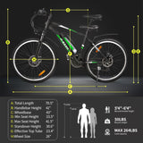 FEOFFY Electric Bike for Adults 350W Electric Bikes 26" Electric Mountain Bike Shimano 21 Speed