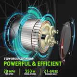 FEOFFY Electric Bike for Adults 350W Electric Bikes 26" Electric Mountain Bike Shimano 21 Speed