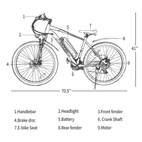FEOFFY Electric Bike for Adults 350W Electric Bikes 26" Electric Mountain Bike Shimano 21 Speed
